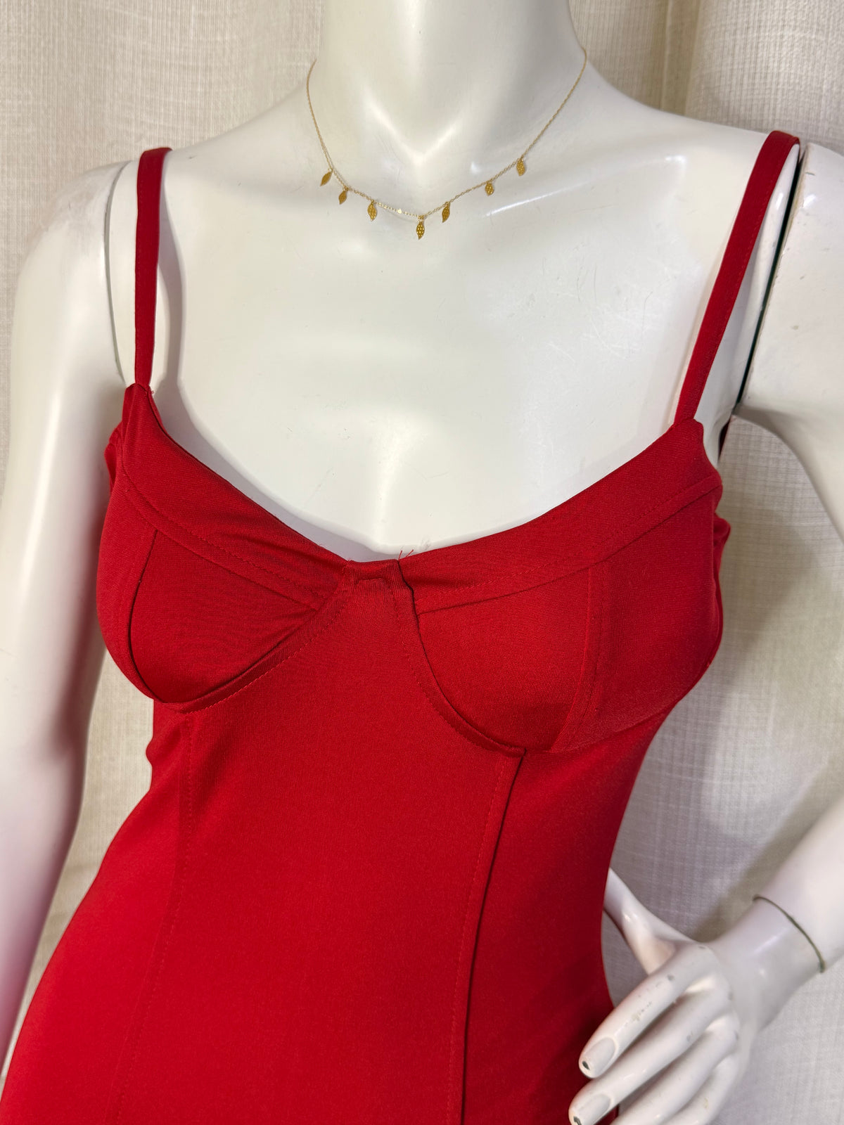 Saint Genies Red Underwire Bustier Corset Cami Mini Dress - UK 8 / US 6