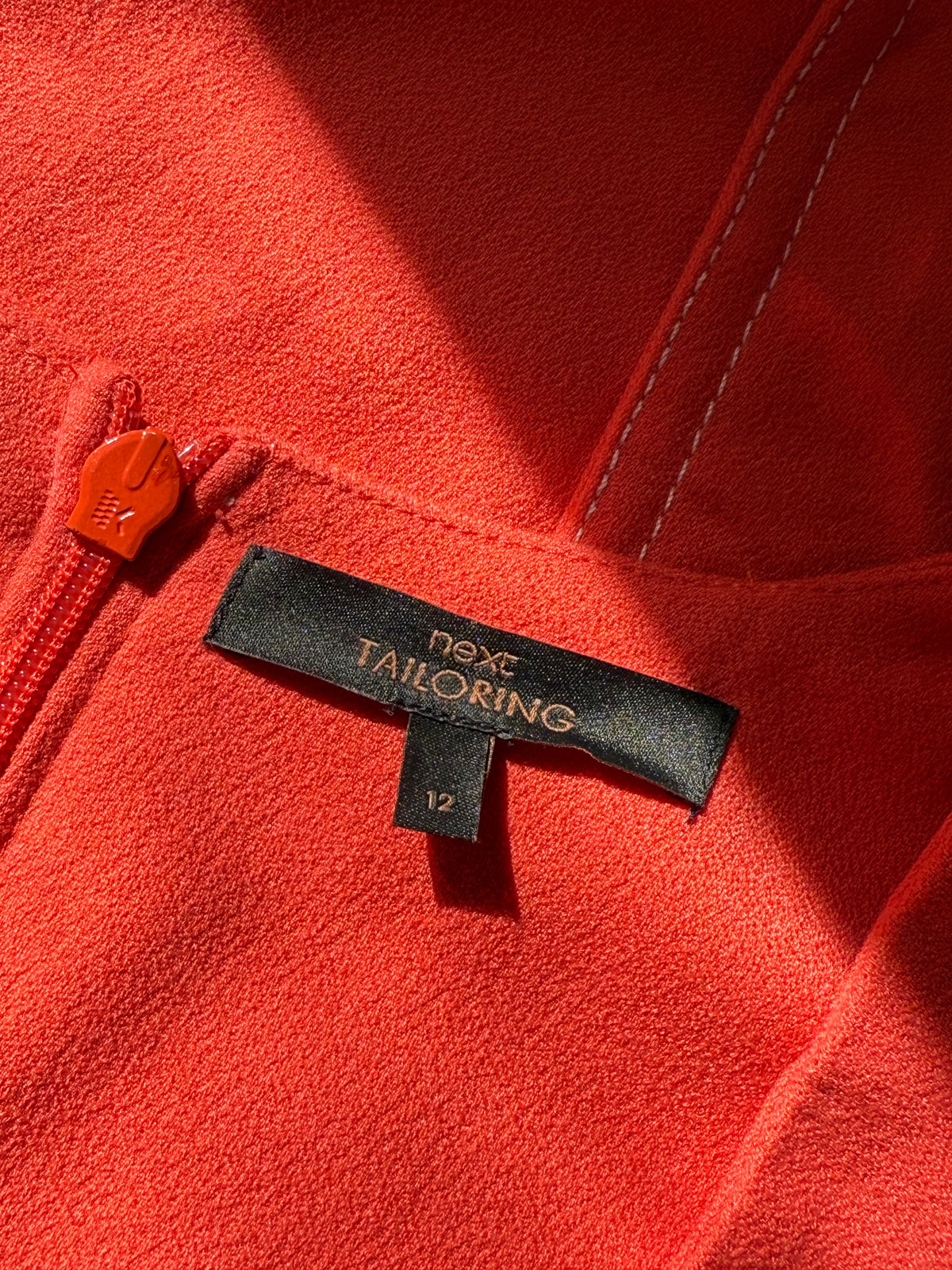 Chic Preloved NEXT TAILORING Coral Belted V-Neck Dress - UK 12