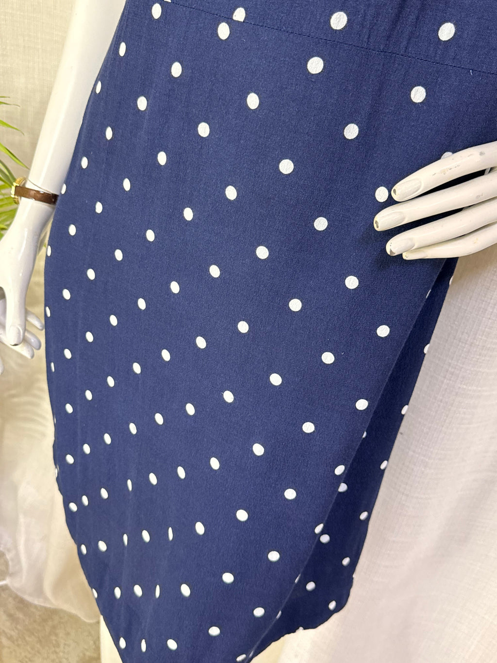 Joules Navy Polka Dot Short Sleeve Shift Dress -| Size UK 14 (EU 42 / US 10)