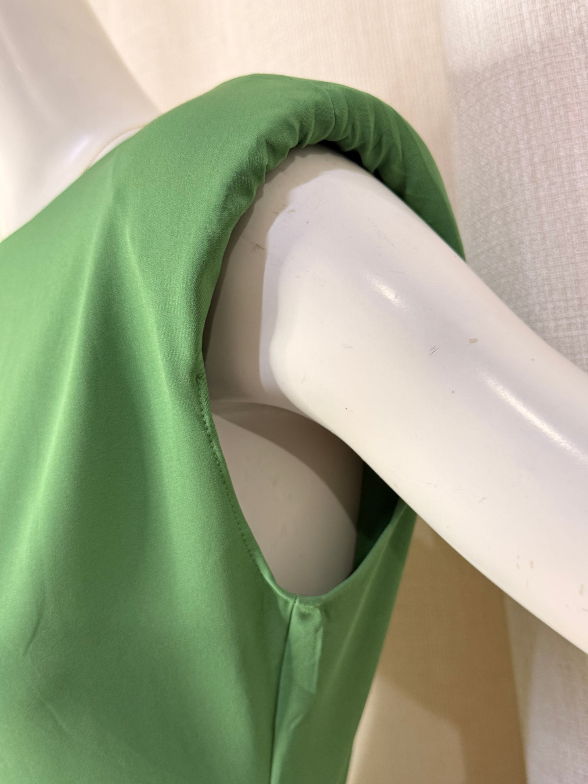 Zara Sage Green Shoulder Pad Sleeveless Mini Shift Dress - Size S