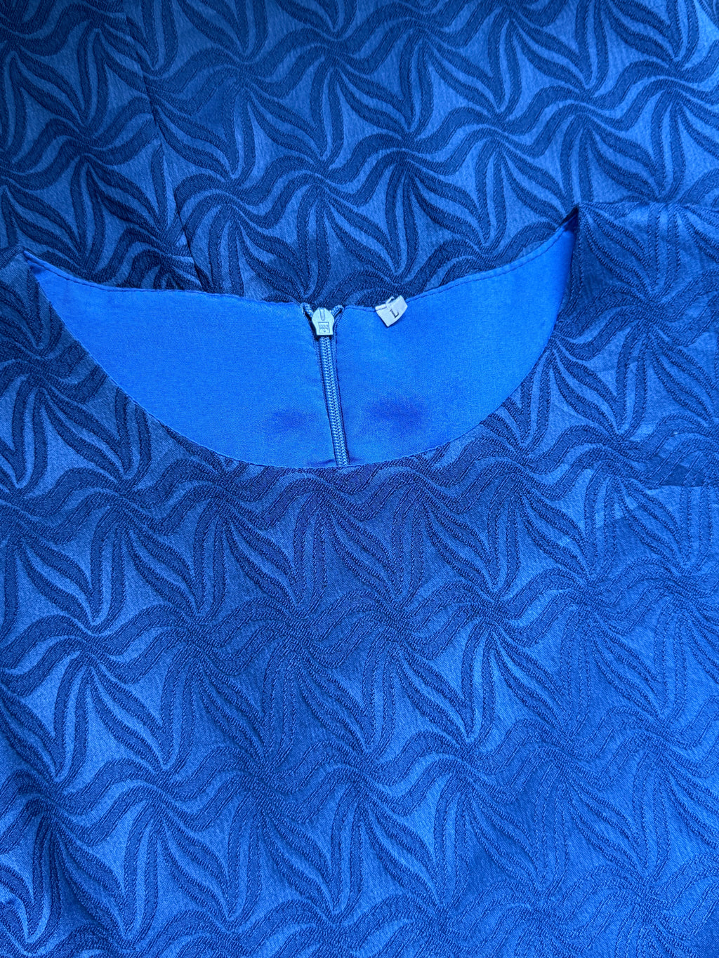 Royal Blue Textured Sleeveless Mini Dress | Large