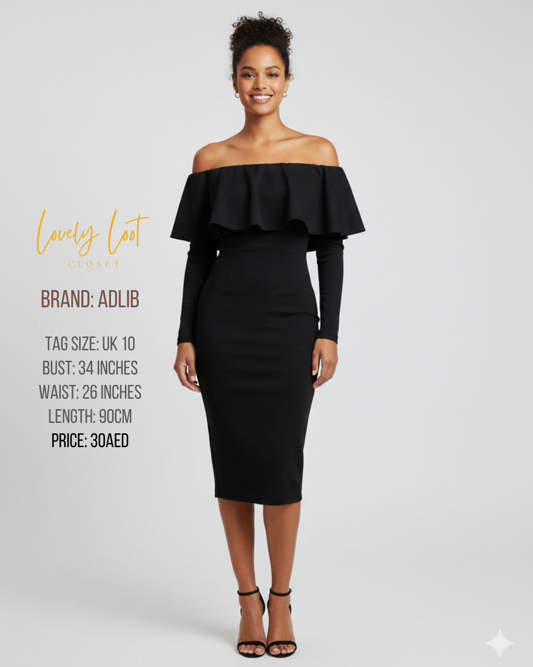 ADLIB Off-Shoulder Black Dress