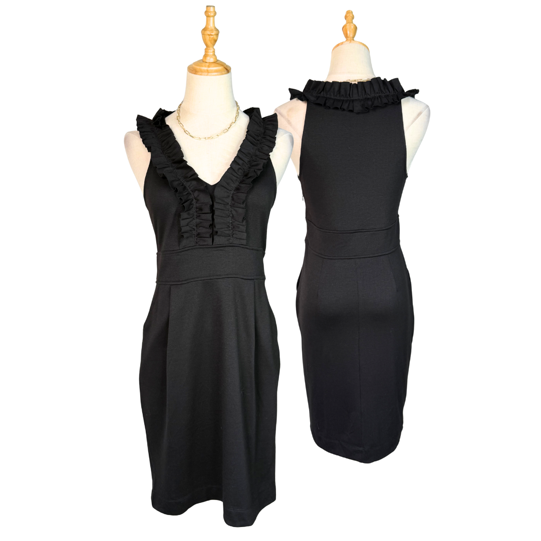 BAILEY BLUE Black Sleeveless Ruffle Trim Dress | Size M (Preloved)