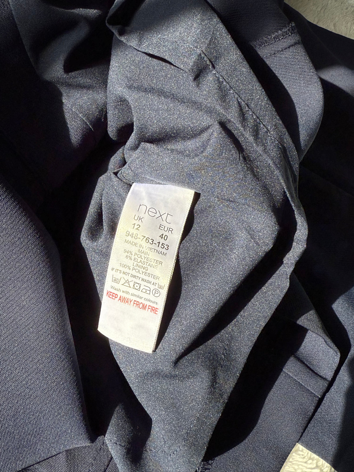 NEXT Tailoring Navy Belted Faux Wrap Dress | UK 12