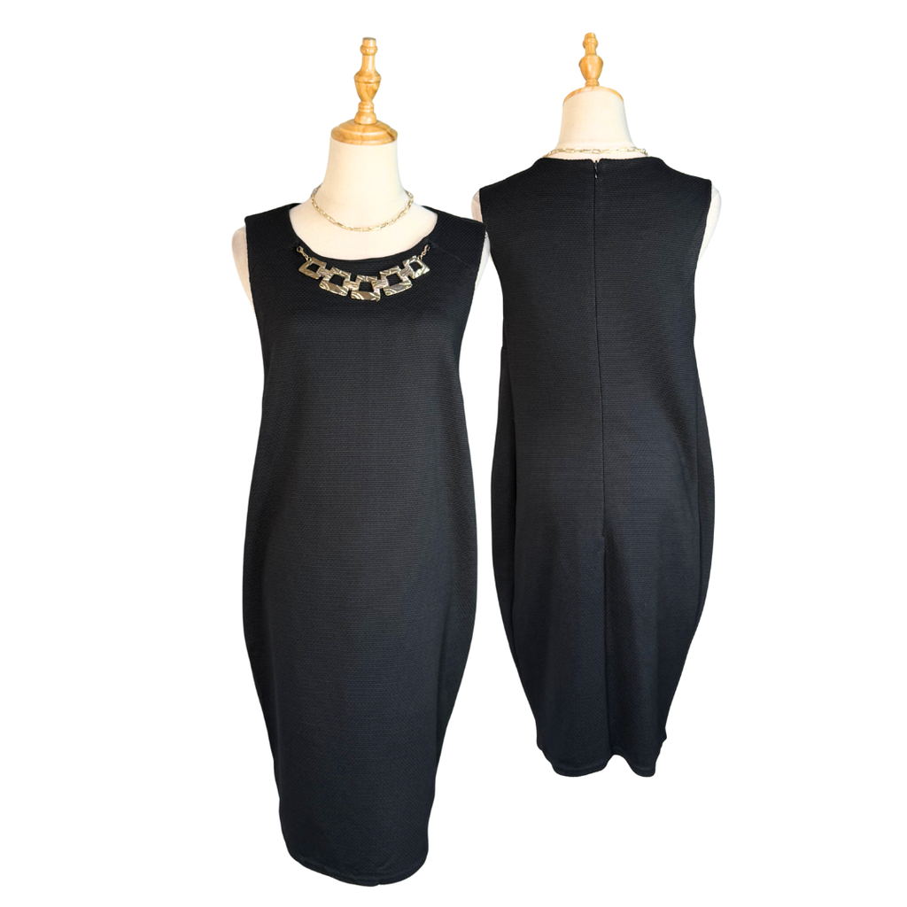Black Sleeveless Textured Maternity Dress | UK 12