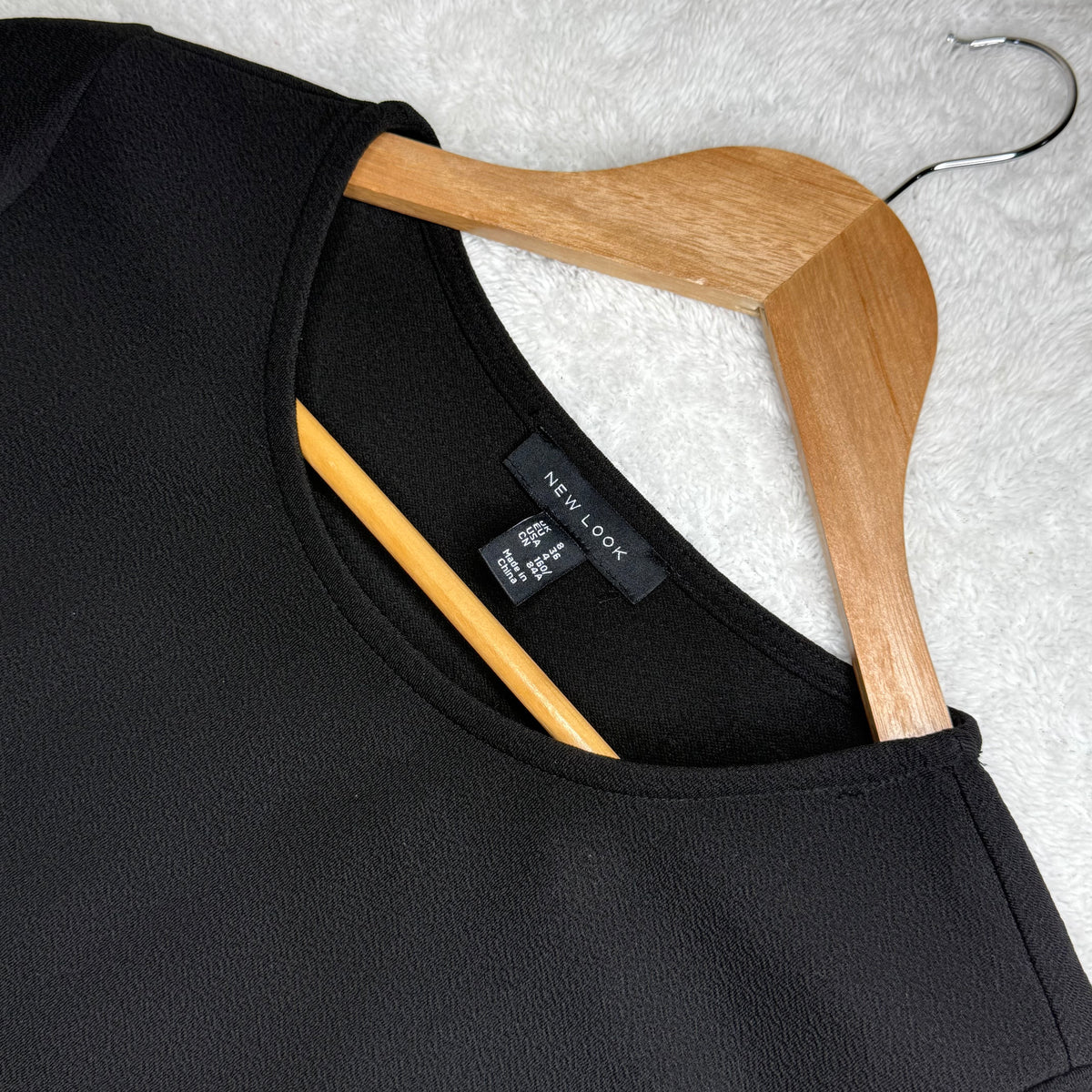 New Look Black Dress with Embroidered Bell Sleeves (Small)