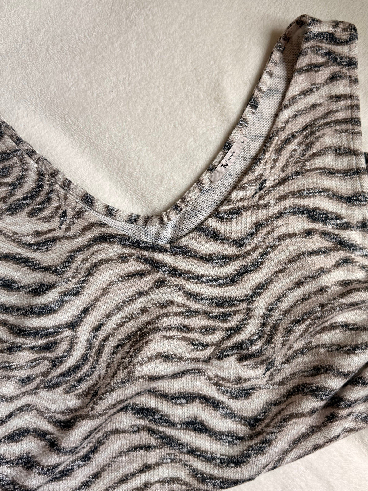 Tu Zebra Print V-Neck Vest | UK 18