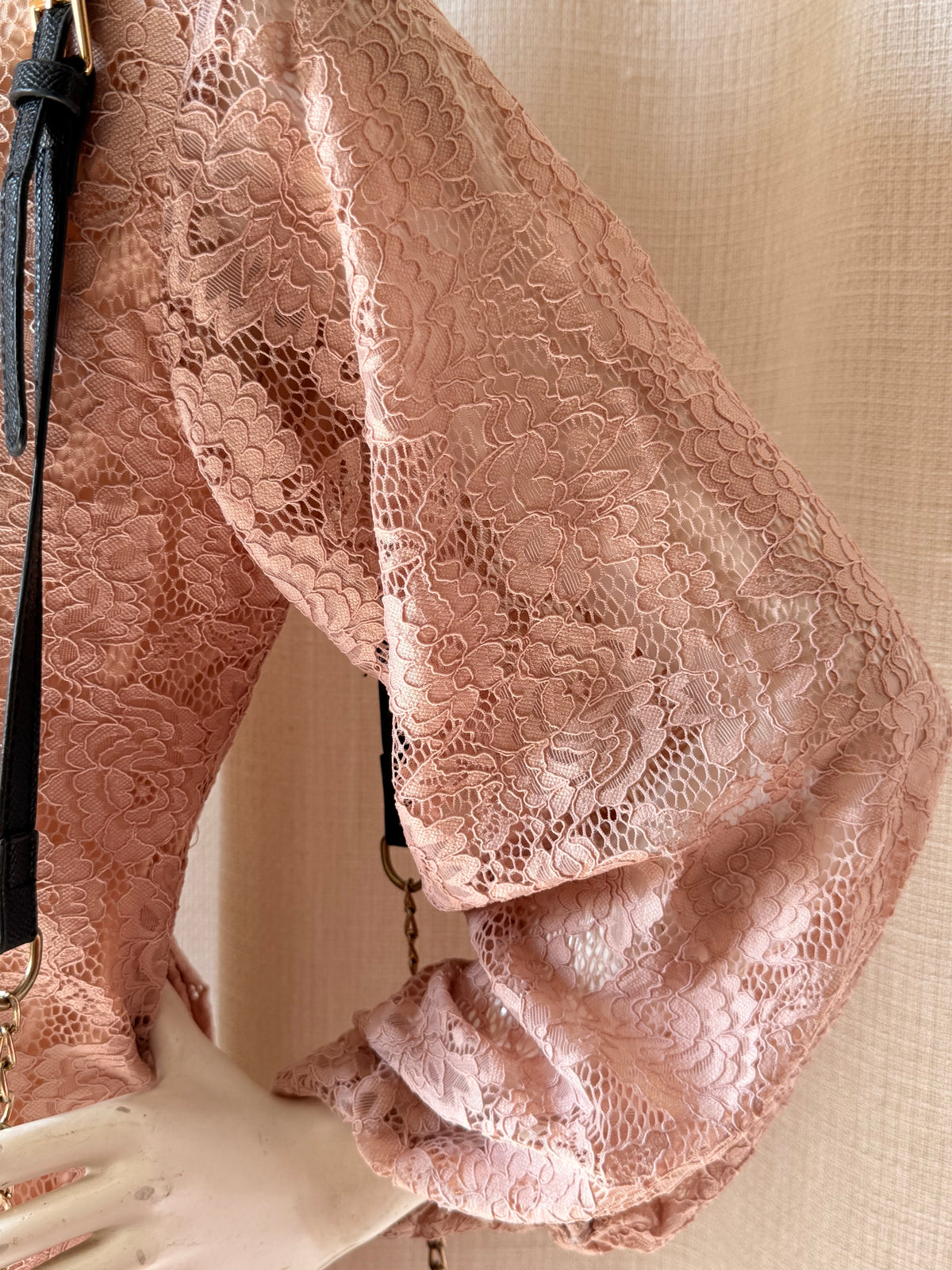 Miracle Dusty Pink Lace Dress (UK 12) | Elegant Lace Mini Dress