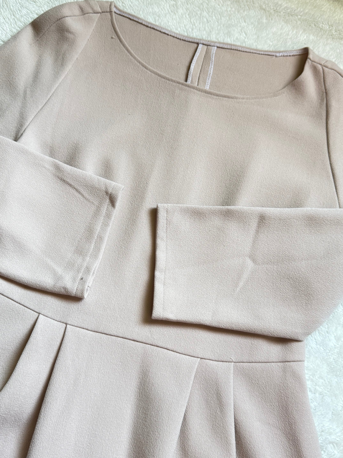 Light Pink A-Line Dress | Boat Neck | Bust 36"