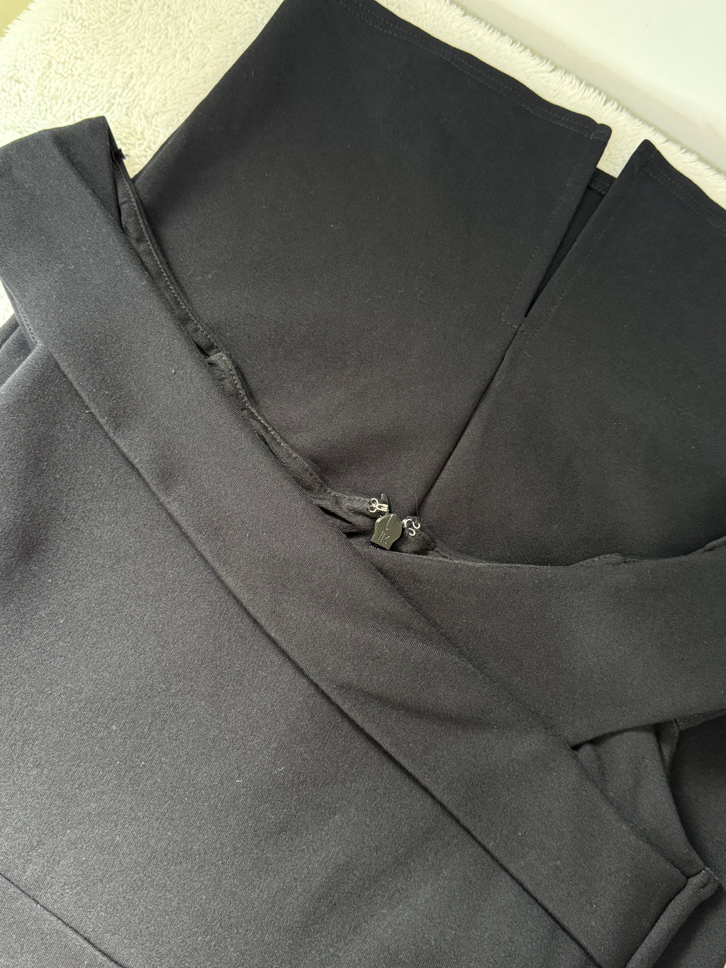 Lipsy London Black Off-Shoulder Dress with Faux Leather Detail | UK 10