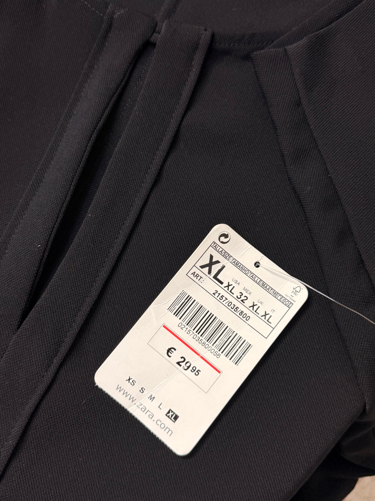 Zara Basic Jet Black Keyhole Shift Mini Dress – Size XL / UK 16 | NWT