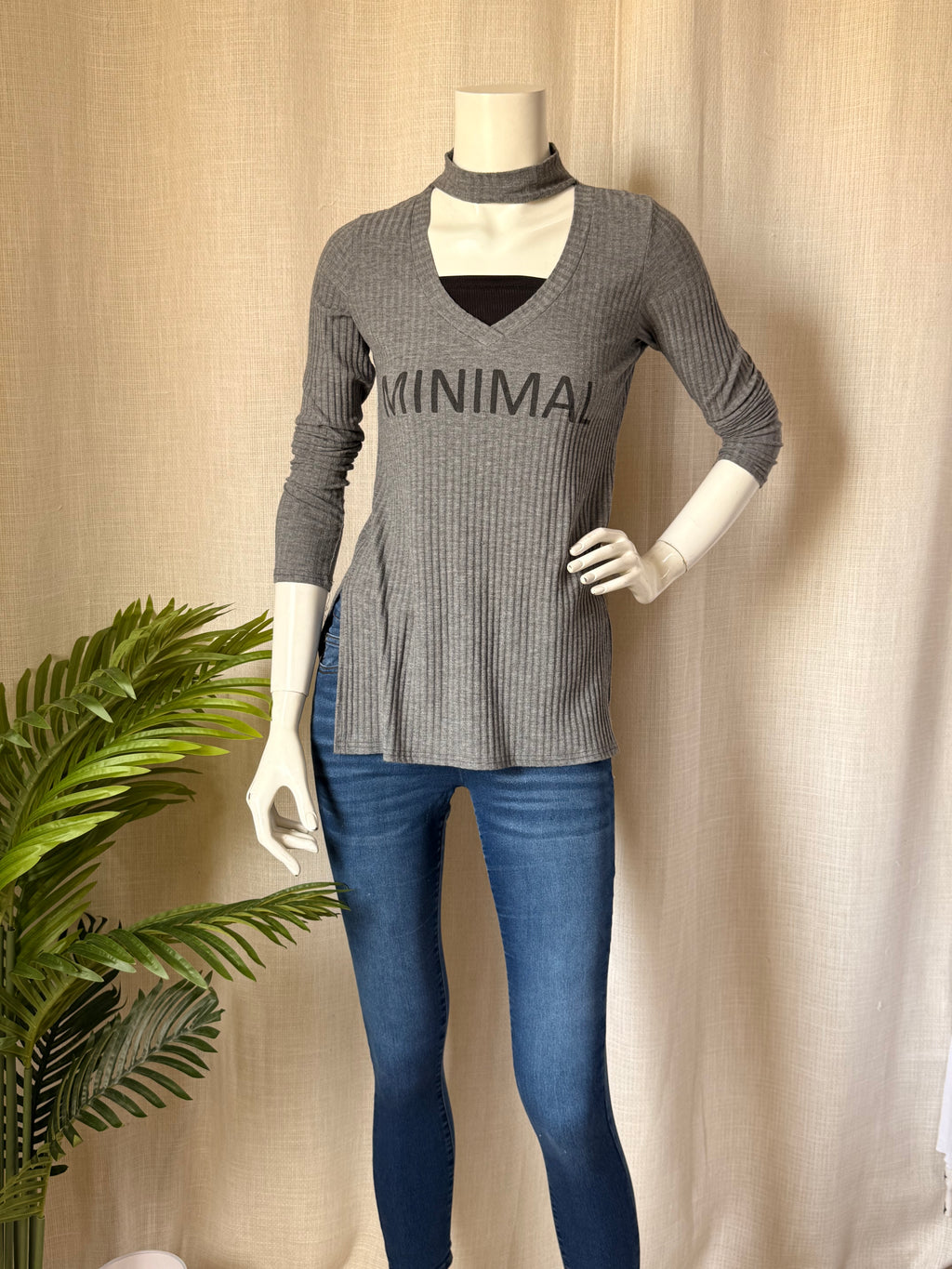Reline "Minimal" Ribbed Cut-Out Top | Small