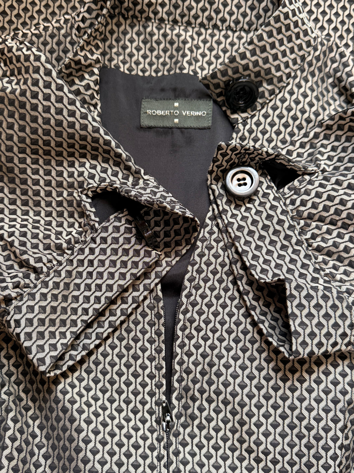 Authentic Roberto Verino Geometric Belted Dress – Size M (Bust 34”) | Luxury Designer Dress UAE