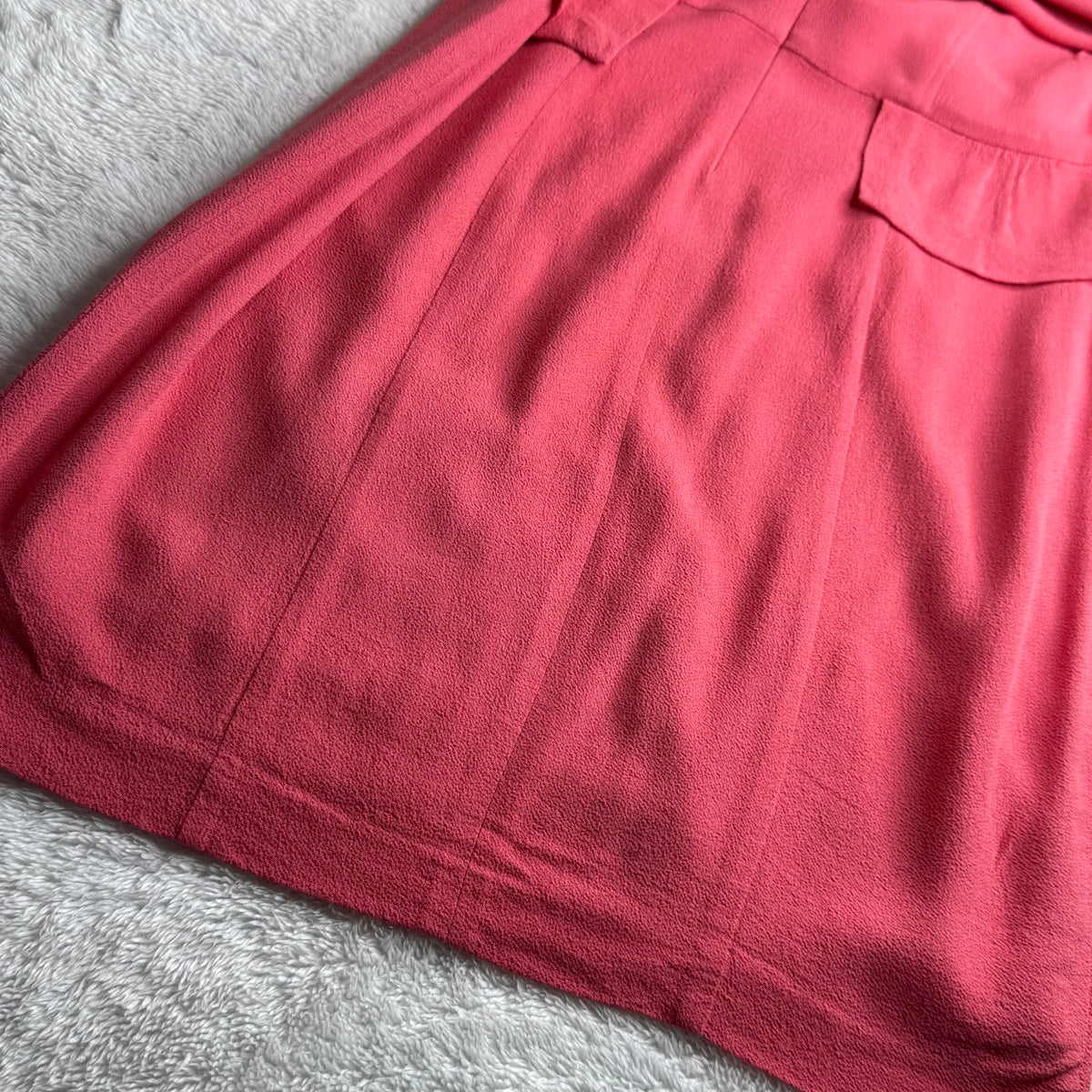 Portmans Pink Peplum Dress with Ruffle Sleeves (Medium)