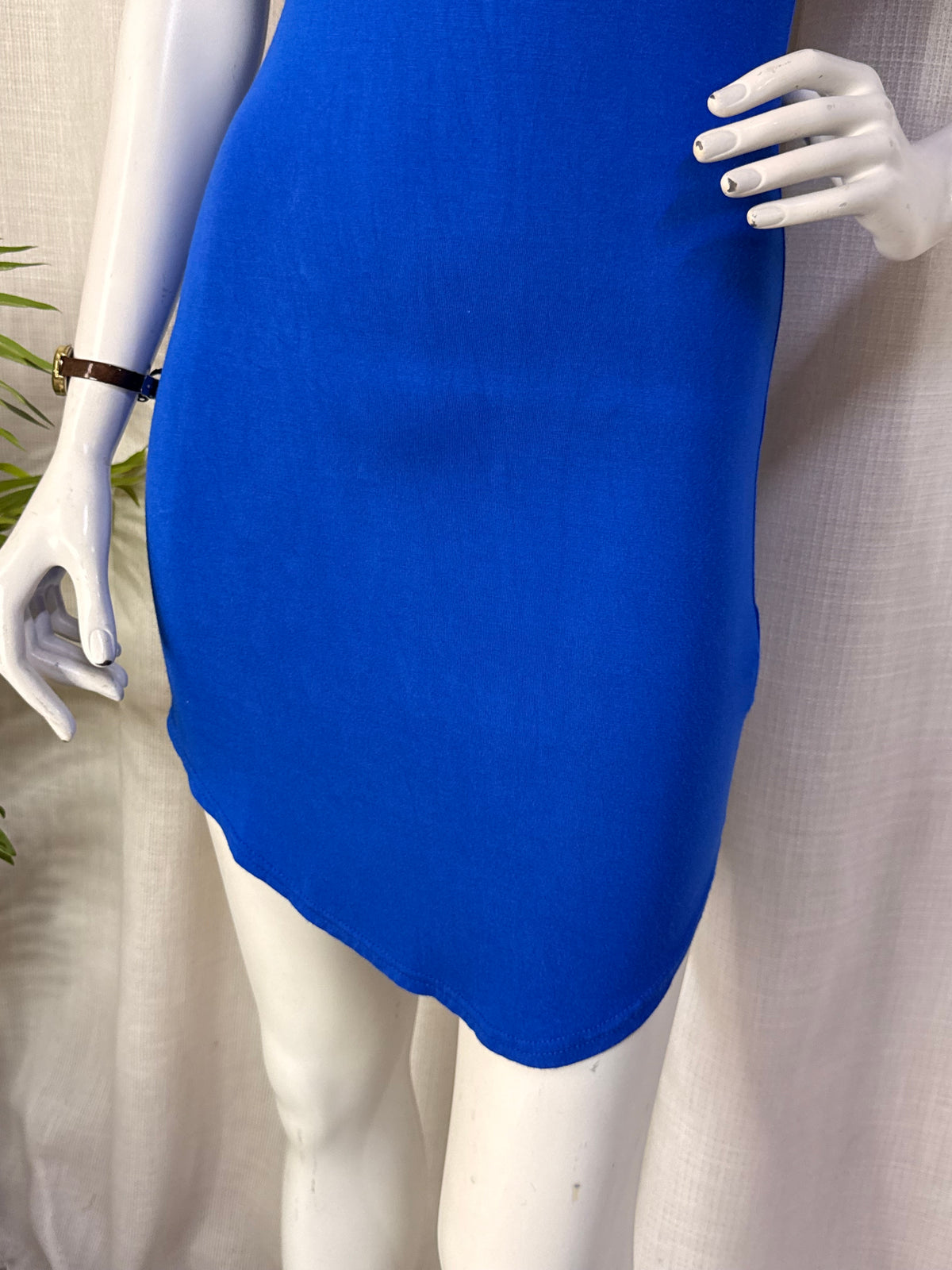Boohoo Cobalt Blue Short Sleeve T-Shirt Bodycon Mini Dress - UK 8 / US 4