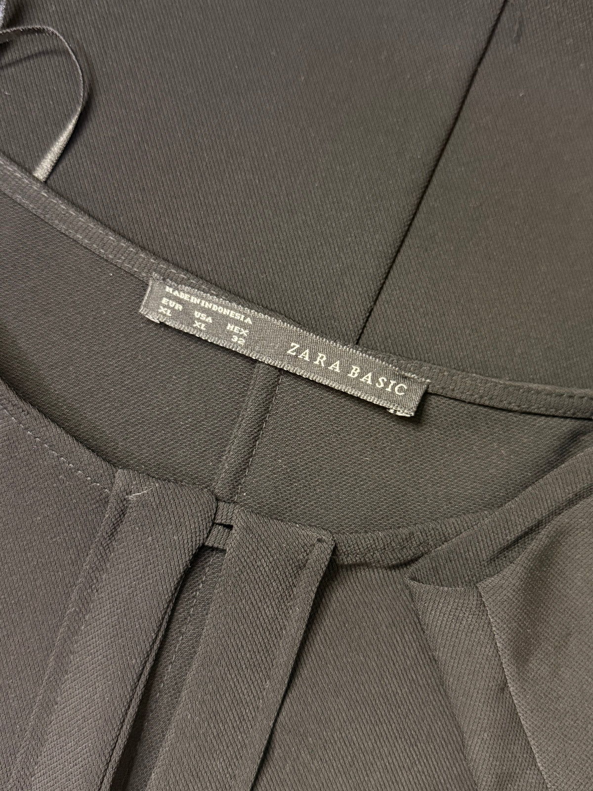 Zara Basic Jet Black Keyhole Shift Mini Dress – Size XL / UK 16 | NWT
