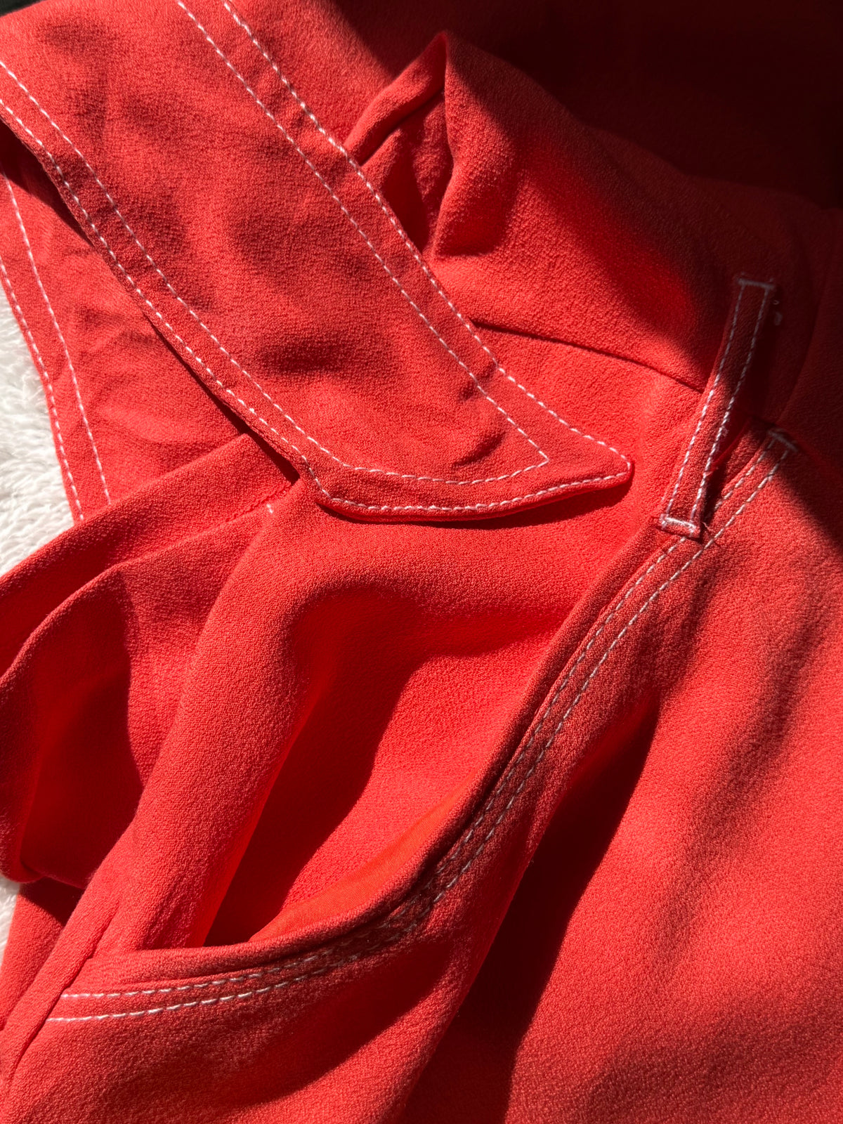 Chic Preloved NEXT TAILORING Coral Belted V-Neck Dress - UK 12