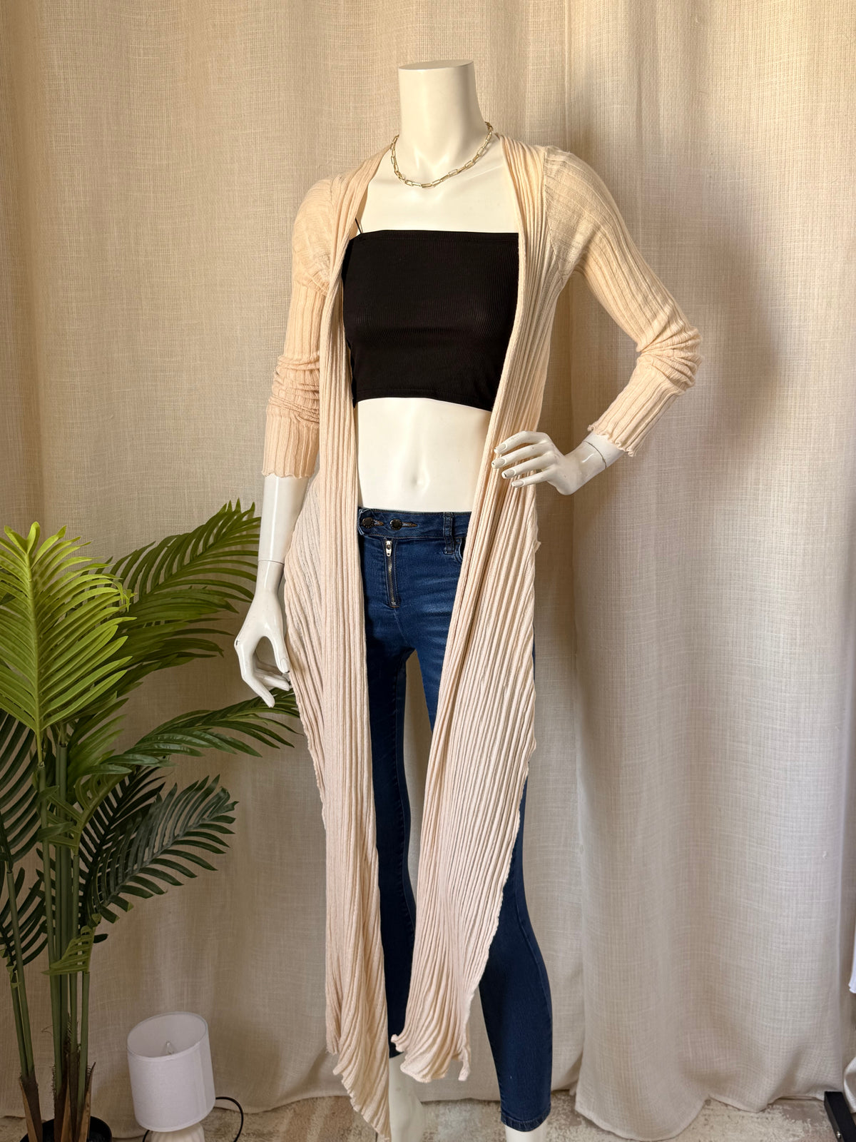IOANNA KOURBELA Ribbed Longline Cardigan - Small