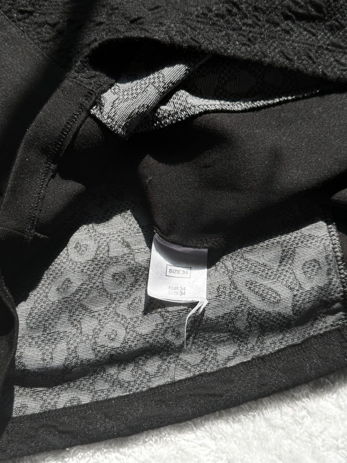 Orsay Black Leopard Jacquard Sheath Dress | 3/4 Sleeve