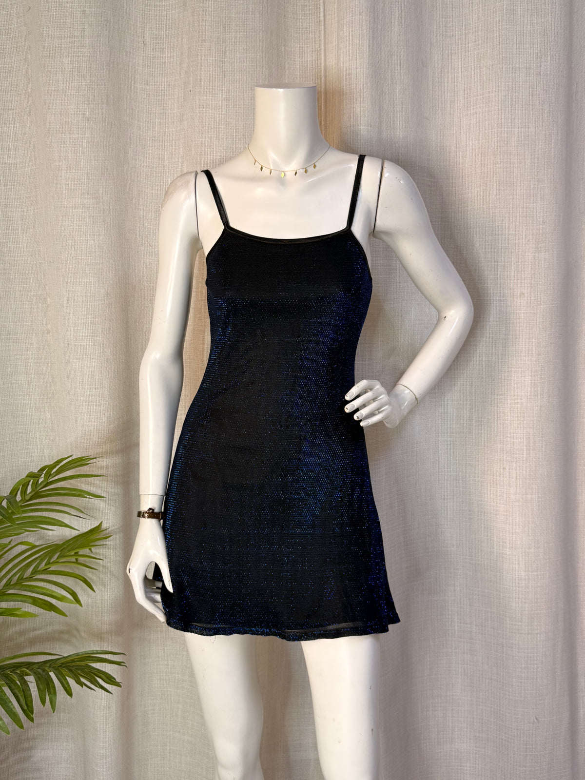 New Look Shimmer Metallic Cami Slip Mini Dress - UK 10 / EU 38