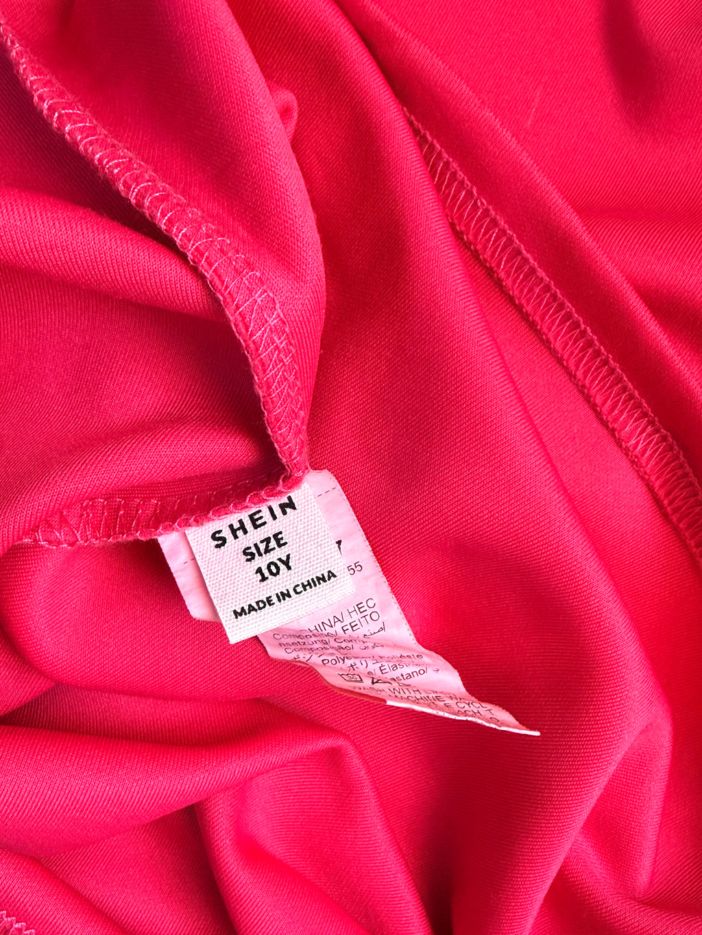SHEIN Hot Pink One-Shoulder Flounce Ruffle Bodycon Mini Dress - Fits Women's XS / Tag 10Y