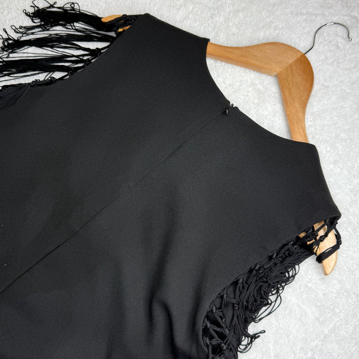 Forever 21 Black Shift Dress with Fringe Sleeves (Medium)
