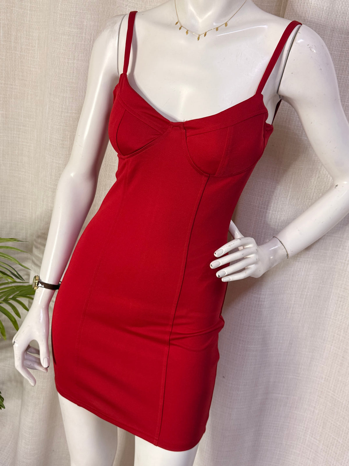 Saint Genies Red Underwire Bustier Corset Cami Mini Dress - UK 8 / US 6