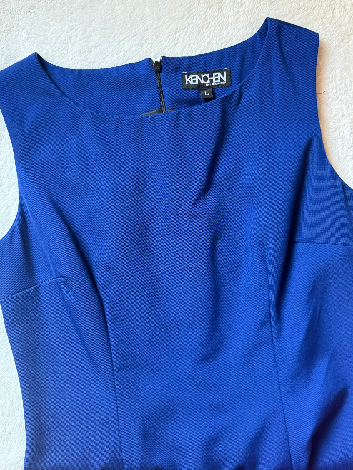Kenchen San Francisco Royal Blue Sleeveless Sheath Dress | Size L