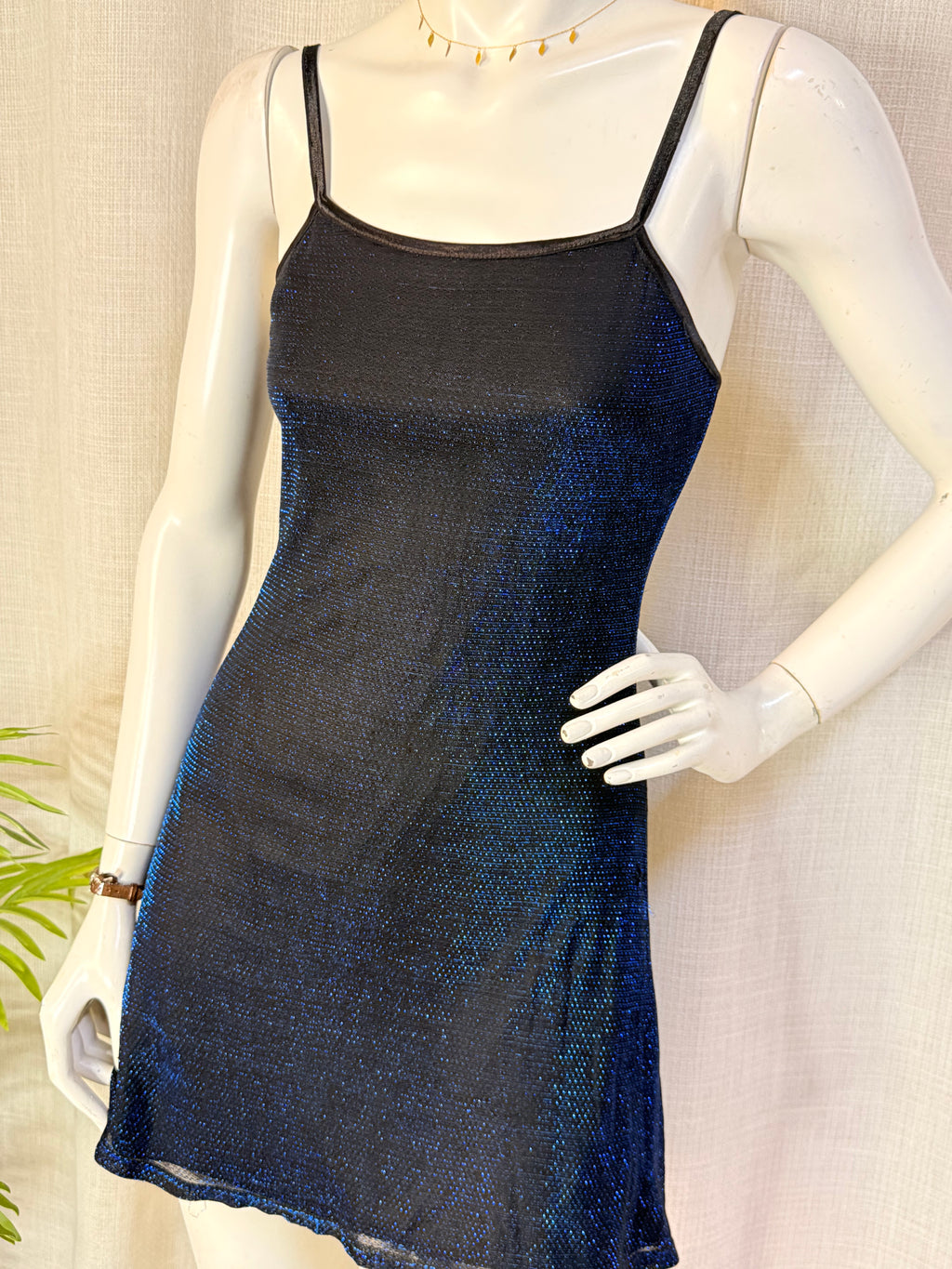 New Look Shimmer Metallic Cami Slip Mini Dress - UK 10 / EU 38