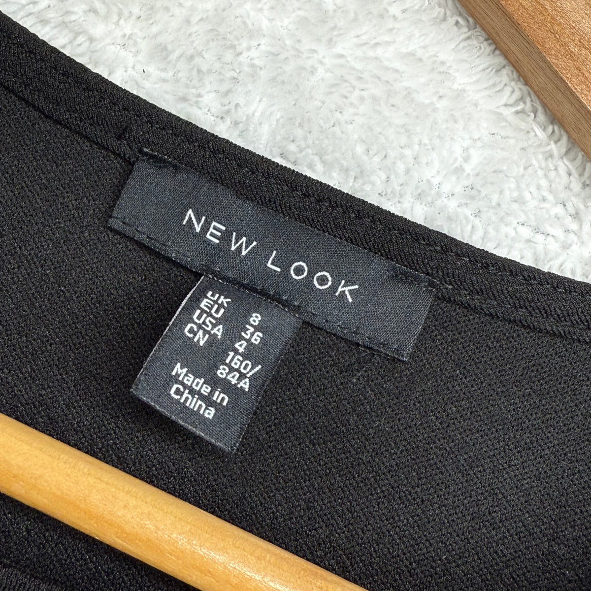 New Look Black Dress with Embroidered Bell Sleeves (Small)