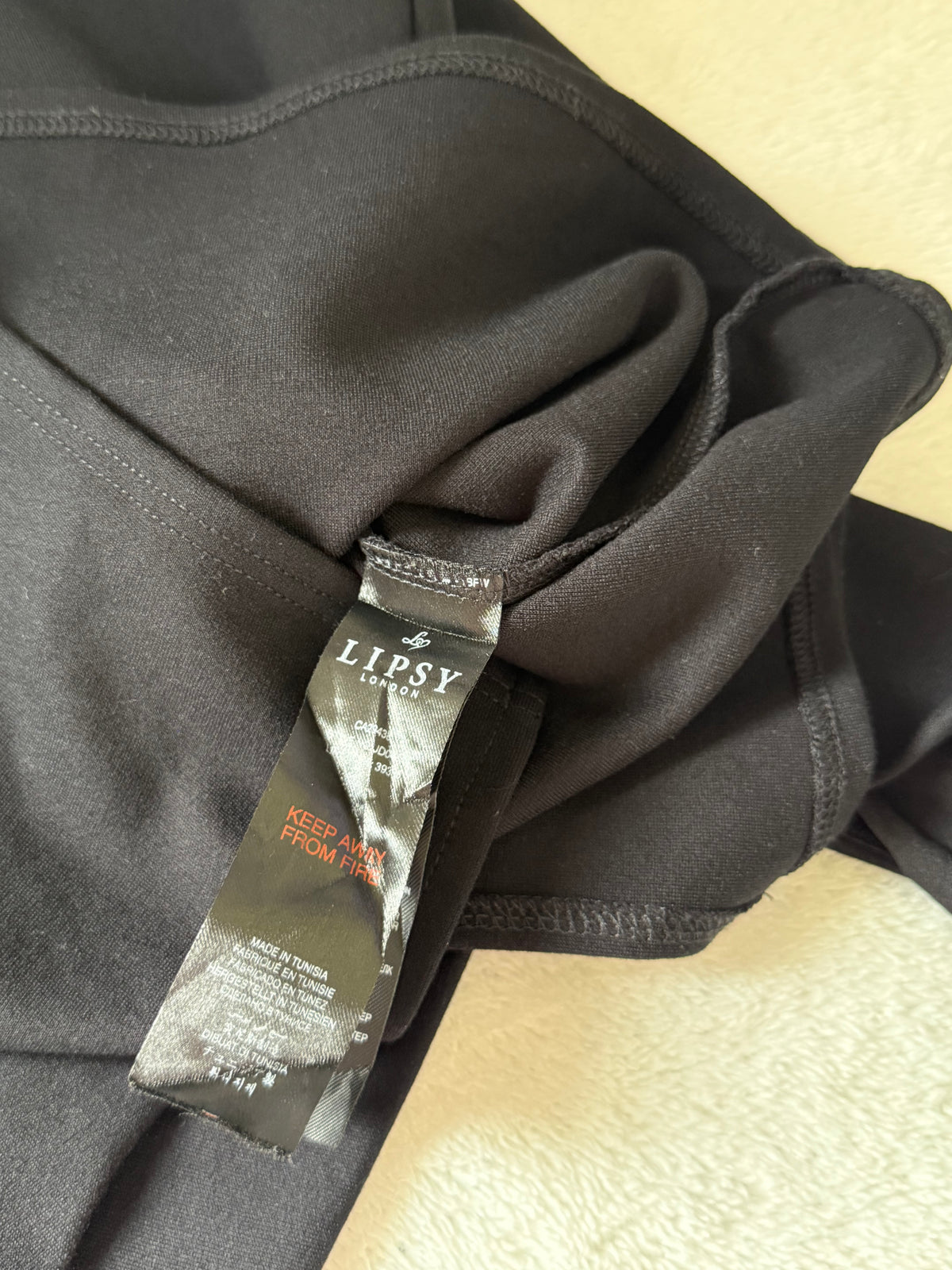 Lipsy London Black Off-Shoulder Dress with Faux Leather Detail | UK 10
