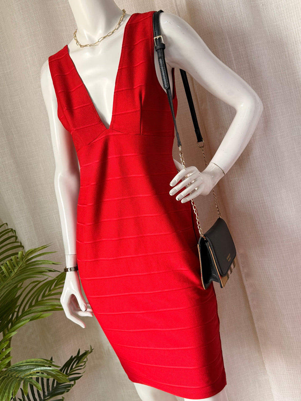 Boohoo Red Bandage Dress (New With Tag) UK 14