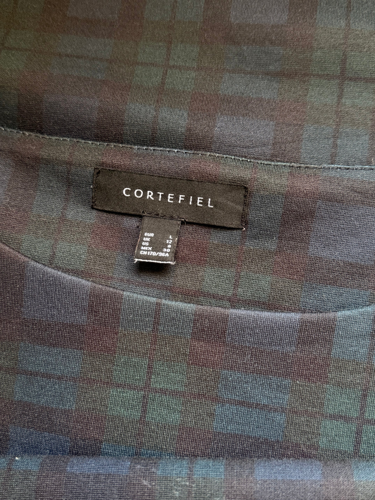 Cortefiel Plaid Studded Shift Dress - Size L (UK 12 / US 8)