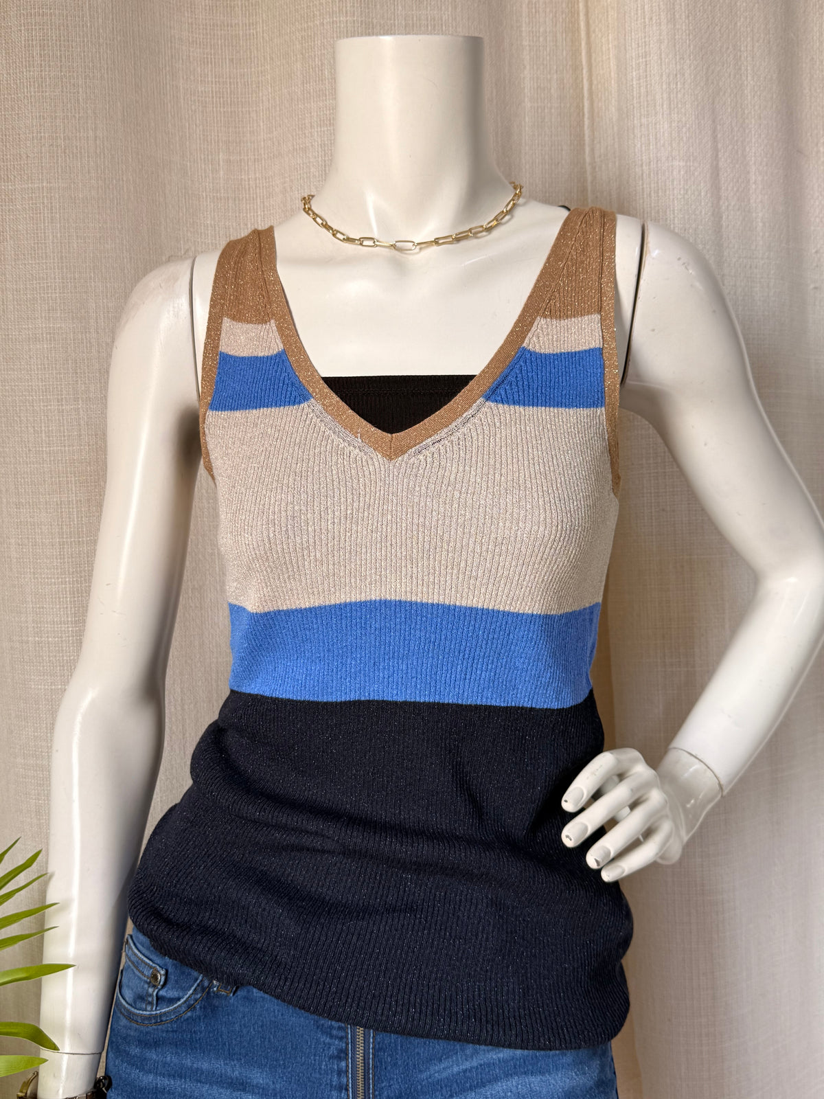 Next Metallic Color-Block Ribbed | UK 12