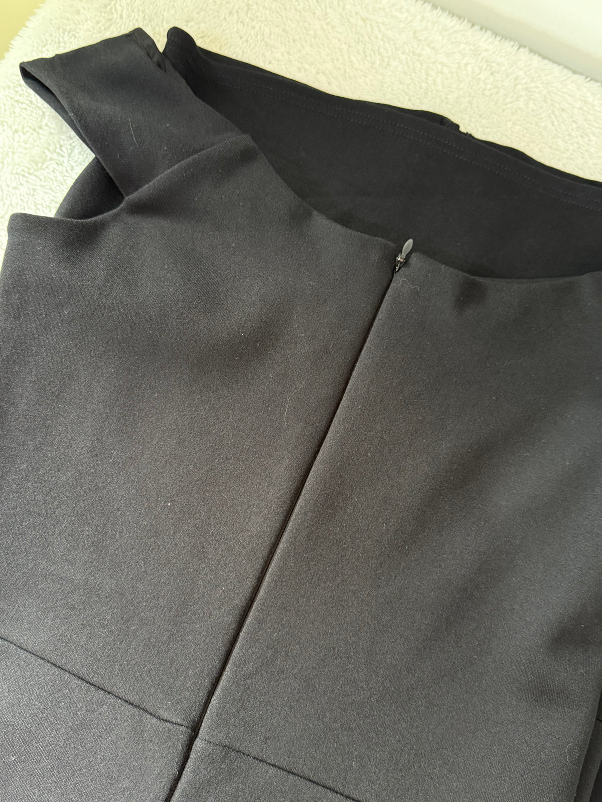 Lipsy London Black Off-Shoulder Dress with Faux Leather Detail | UK 10