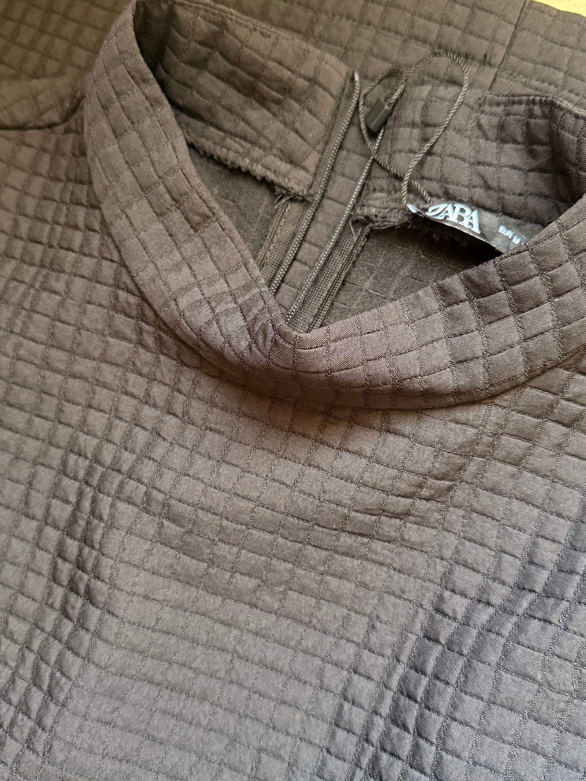 Zara Quilted Mock-Neck Mini Dress | Medium