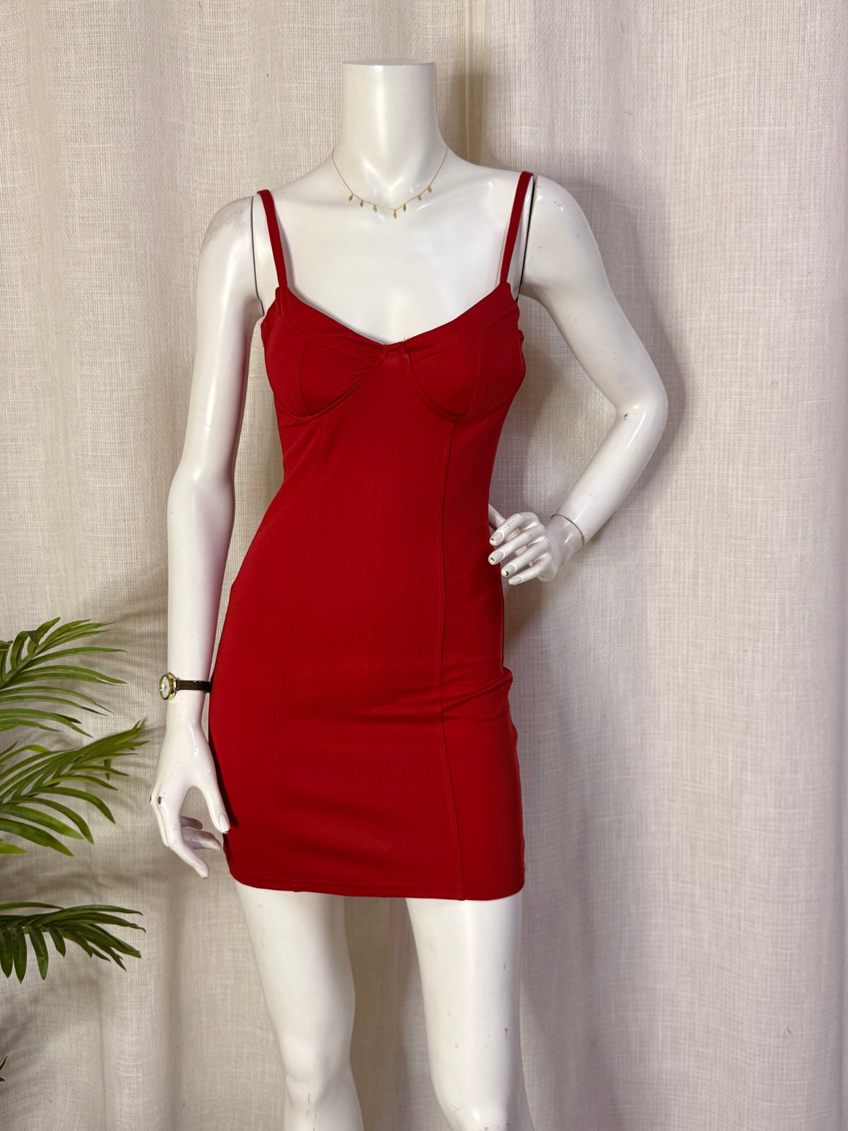 Saint Genies Red Underwire Bustier Corset Cami Mini Dress - UK 8 / US 6