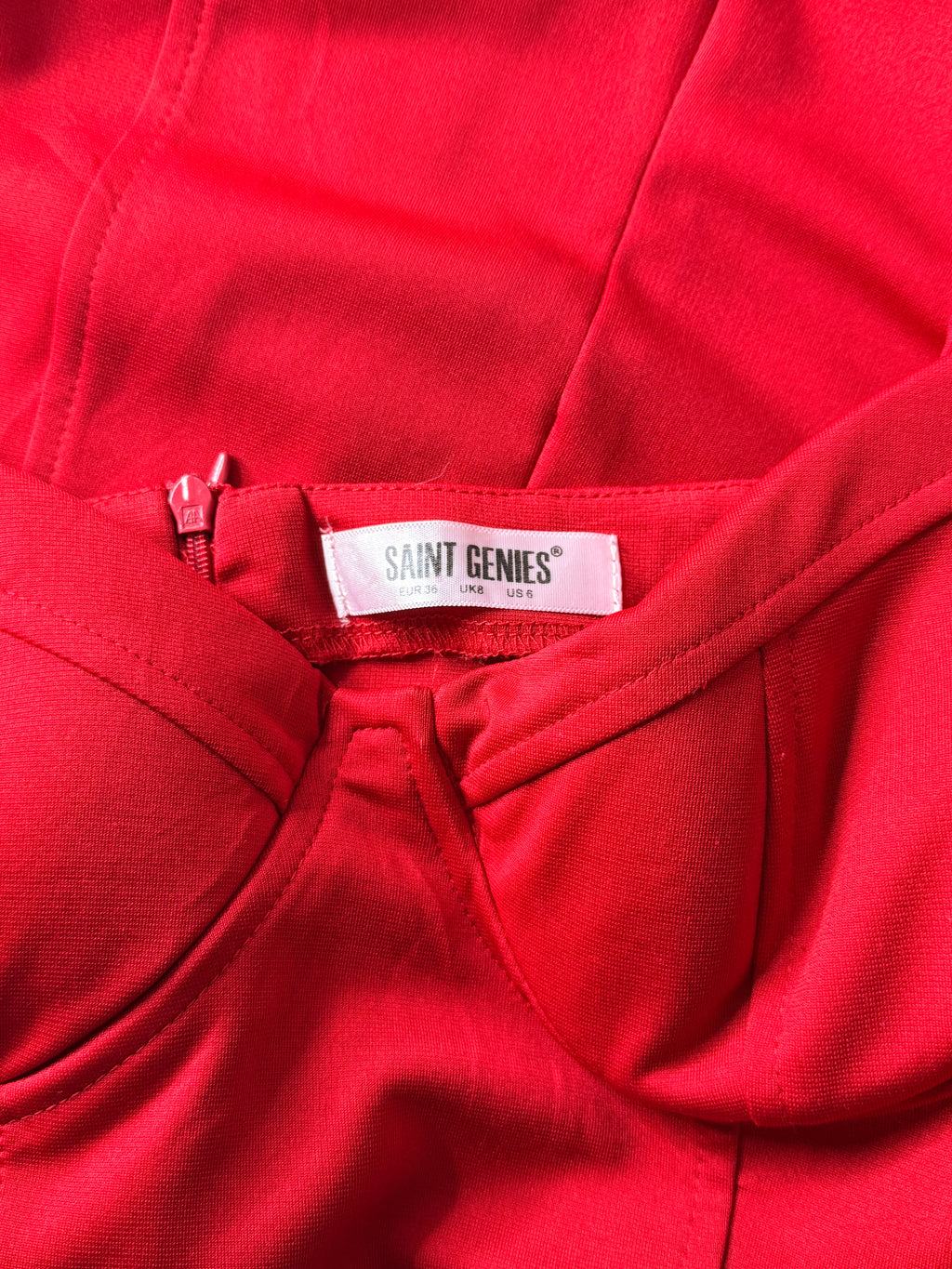 Saint Genies Red Underwire Bustier Corset Cami Mini Dress - UK 8 / US 6
