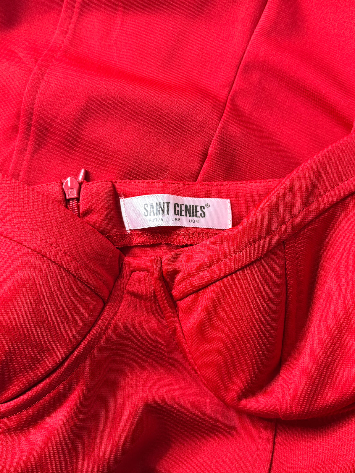 Saint Genies Red Underwire Bustier Corset Cami Mini Dress - UK 8 / US 6