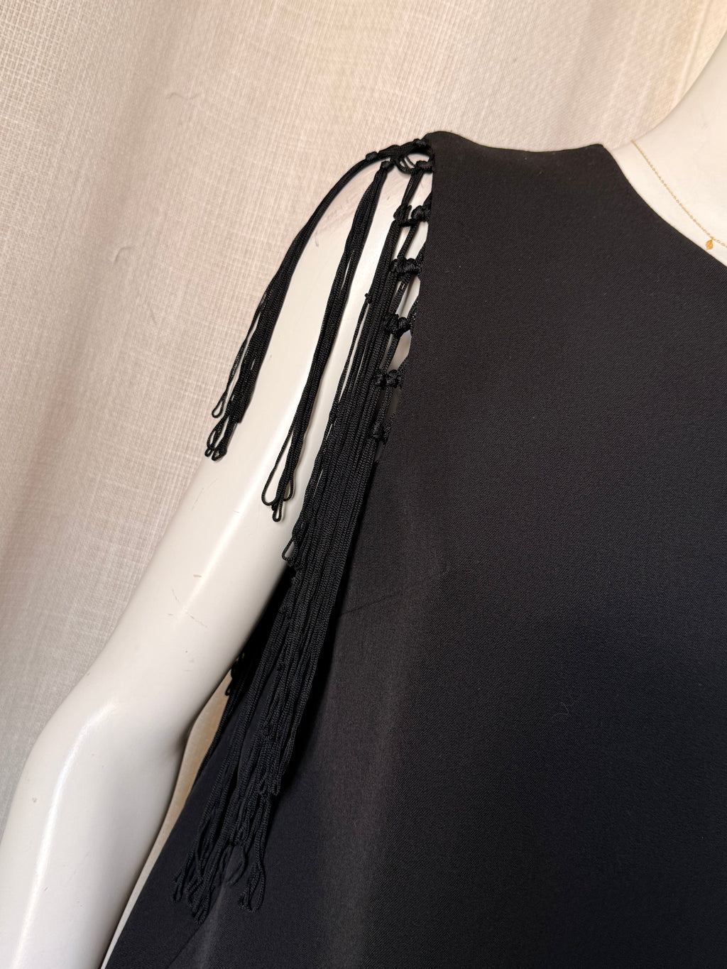 Forever 21 Black Shift Dress with Fringe Sleeves (Medium)