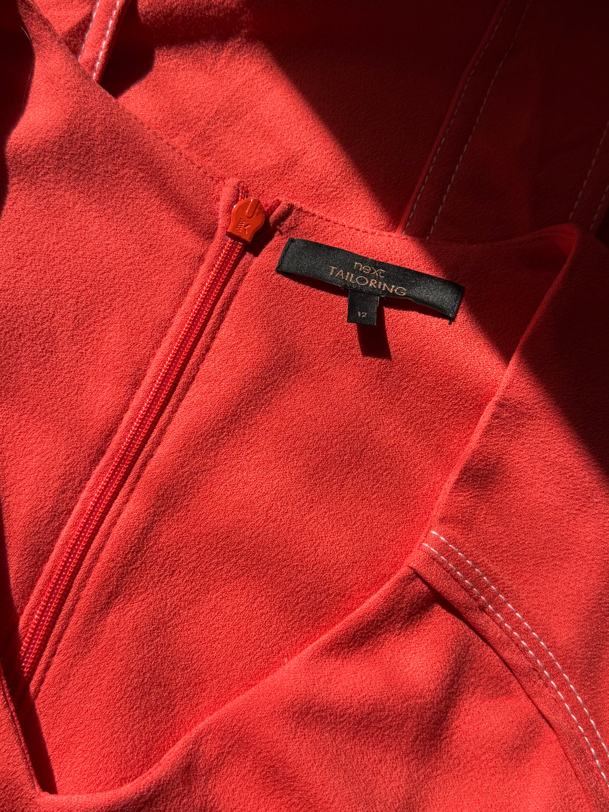 Chic Preloved NEXT TAILORING Coral Belted V-Neck Dress - UK 12
