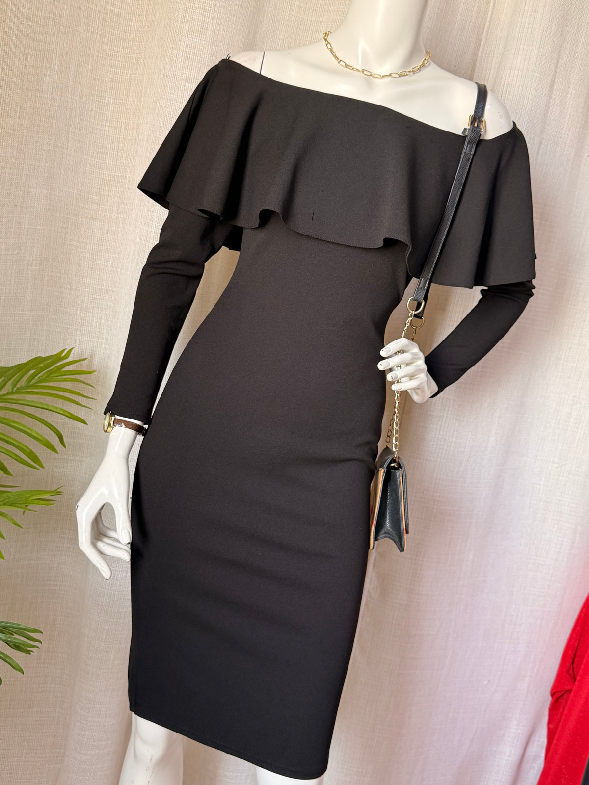 ADLIB Off-Shoulder Black Dress