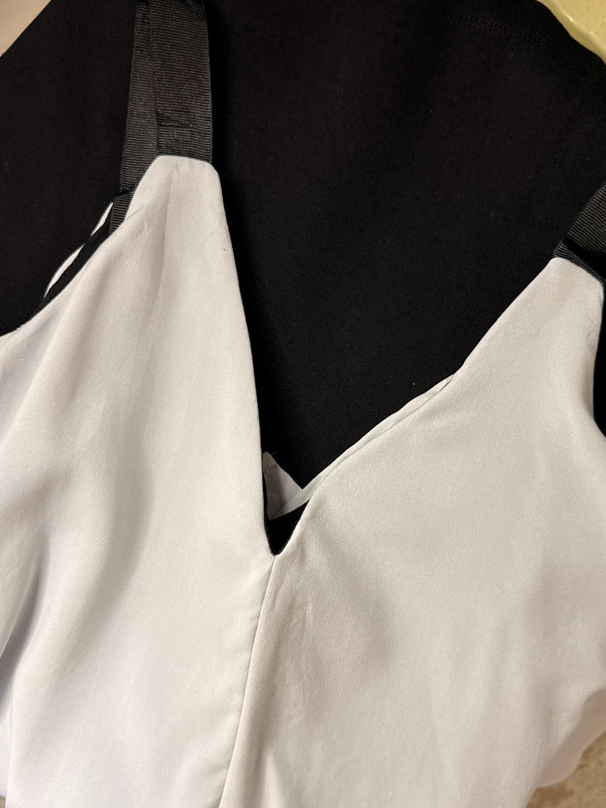 Zara Trafaluc Monochrome Asymmetric Chiffon Layered Mini Dress – Size S / UK 8 | Small