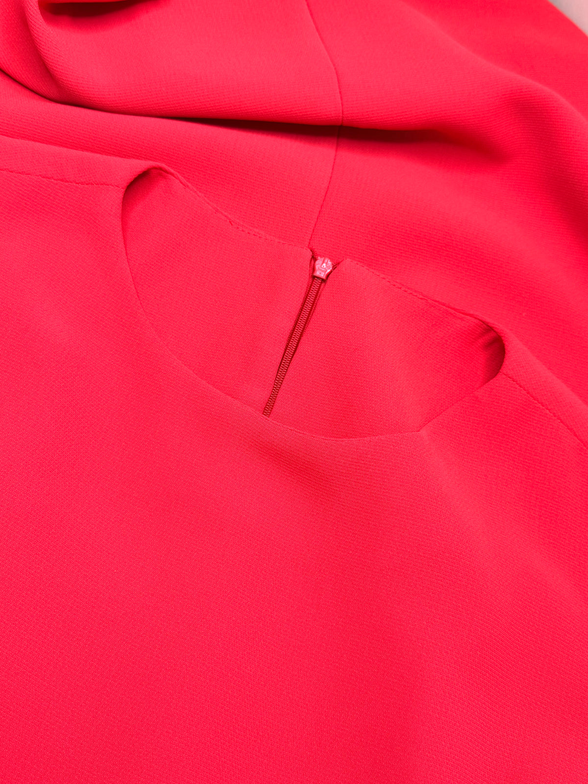 Vibrant Red Sleeveless Shift Mini Dress (MEDIUM)