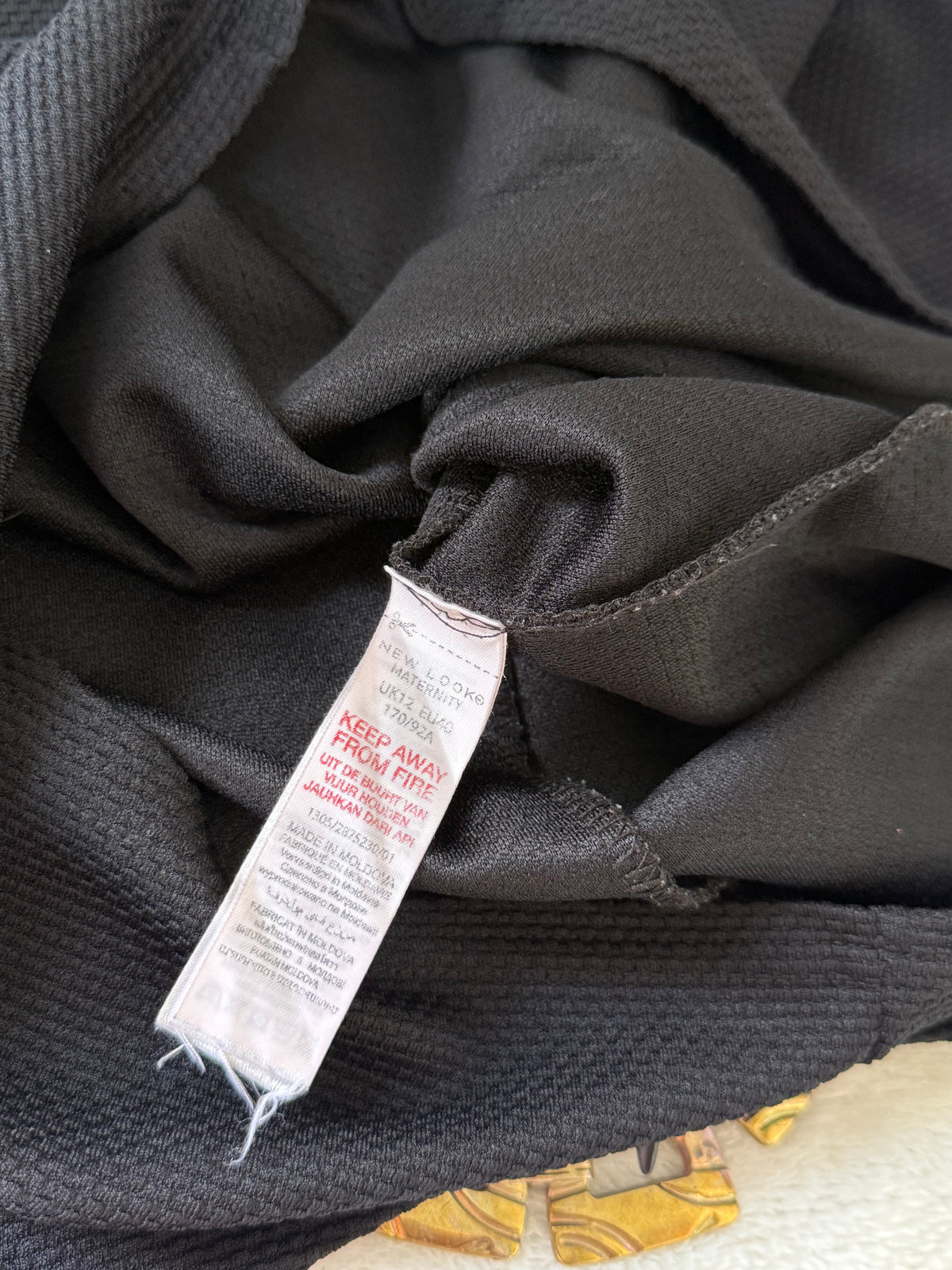 Black Sleeveless Textured Maternity Dress | UK 12