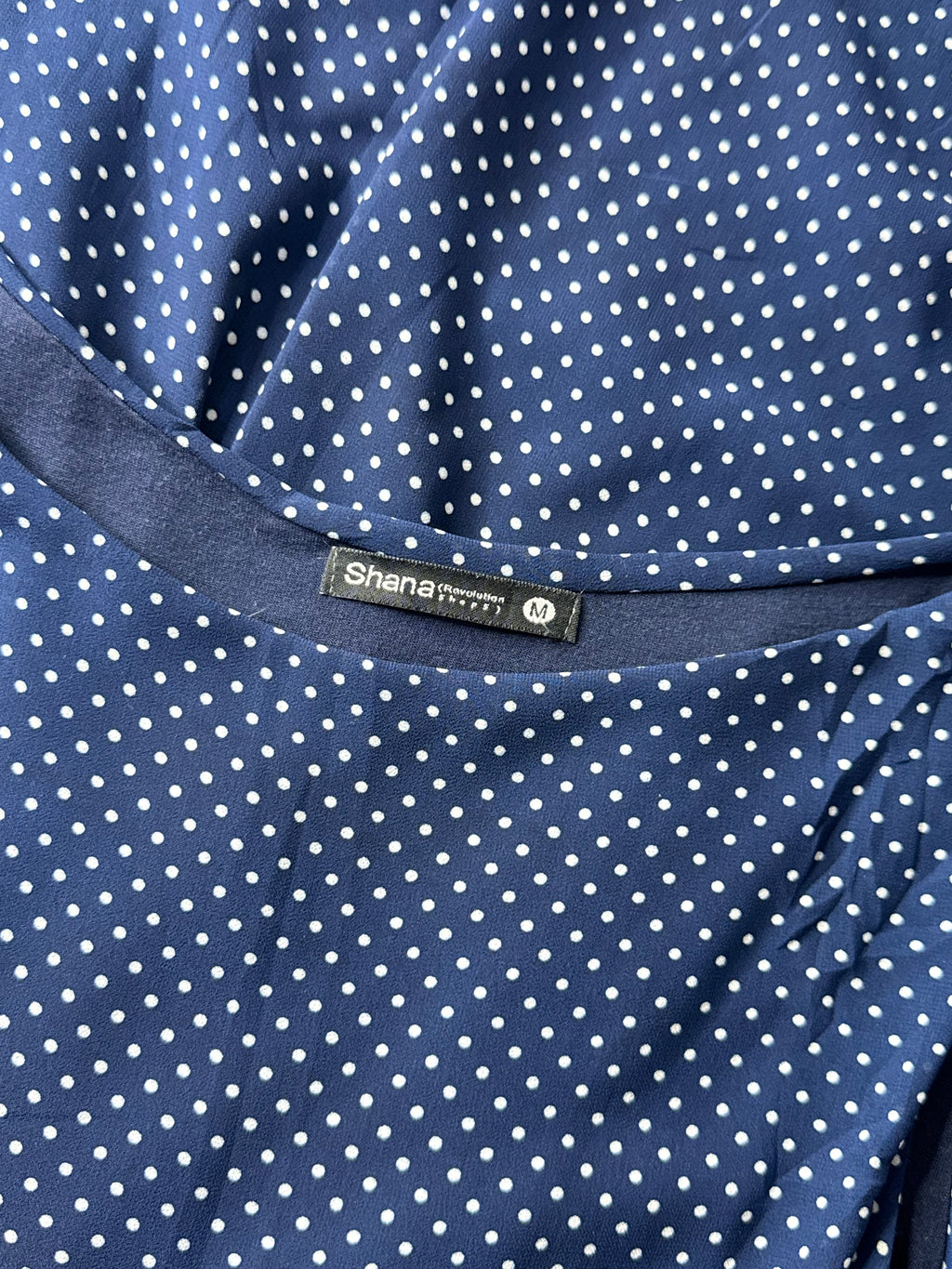 Shana Navy Blue Polka Dot Sleeveless Mini Dress - Size M
