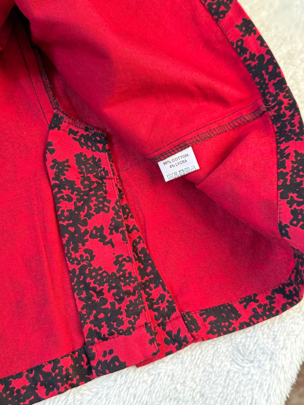 Adini Red & Black Abstract Print Sleeveless Dress | Size M