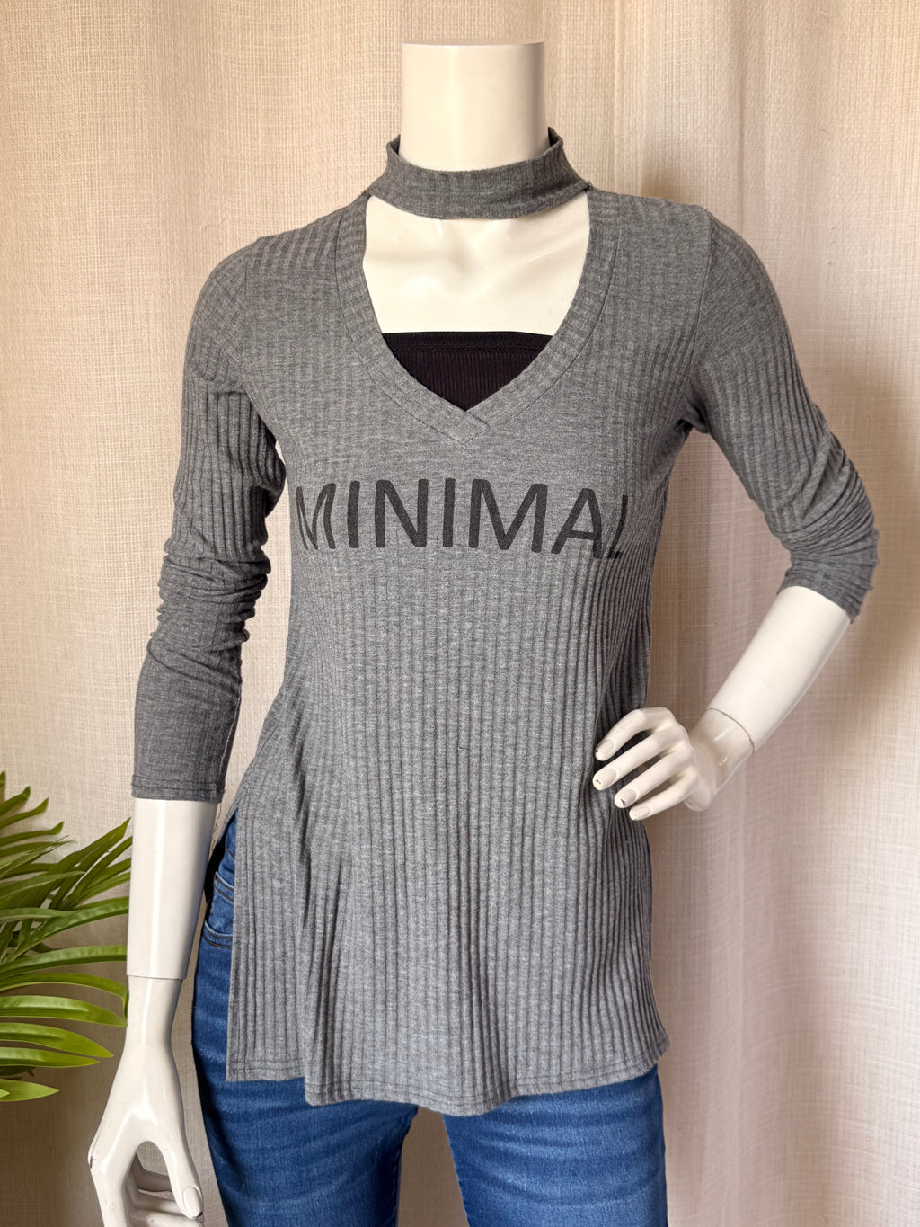 Reline "Minimal" Ribbed Cut-Out Top | Small