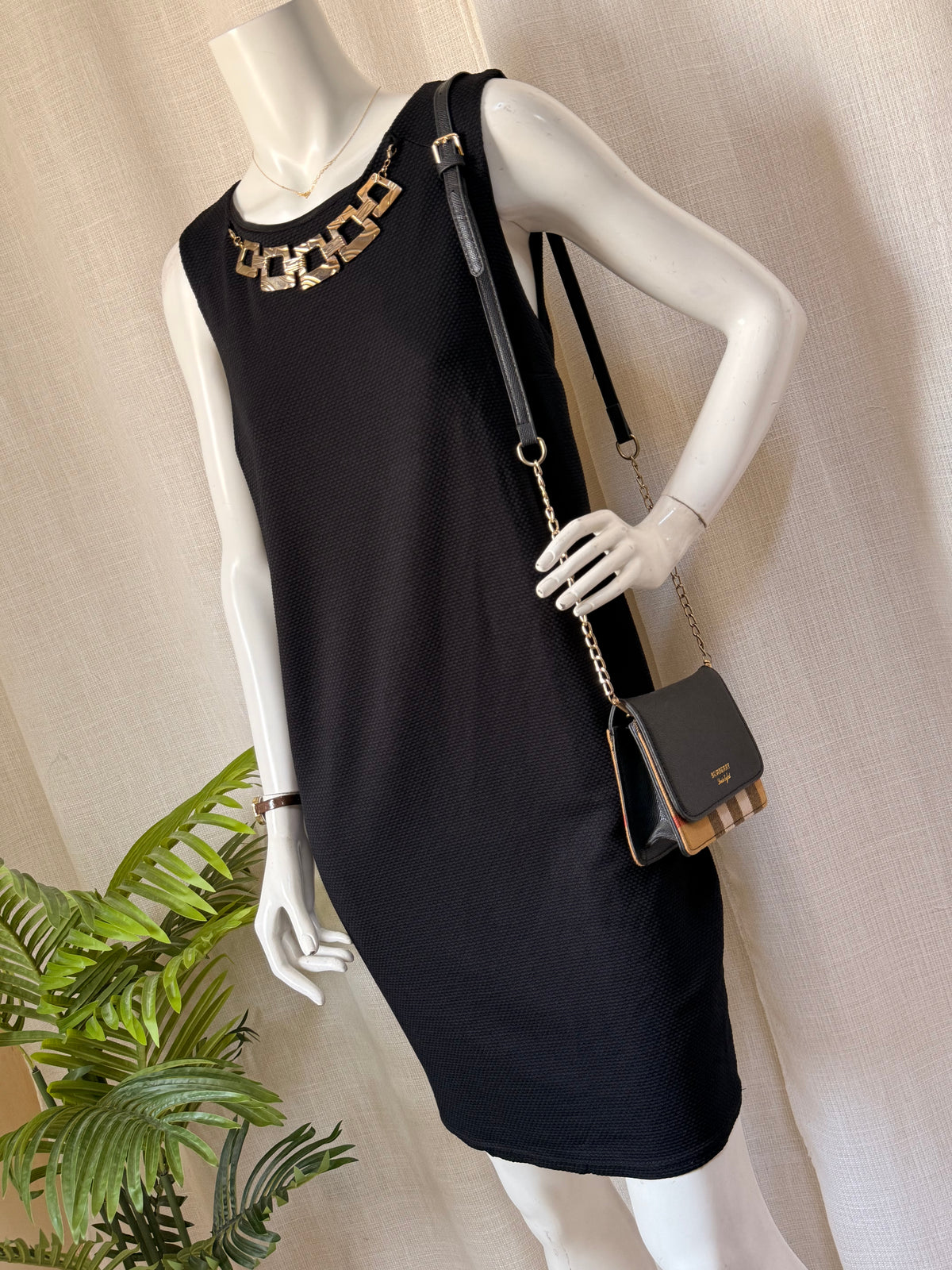 Black Sleeveless Textured Maternity Dress | UK 12