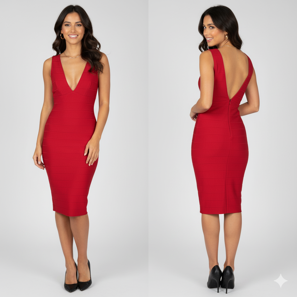 Boohoo Red Bandage Dress (New With Tag) UK 14